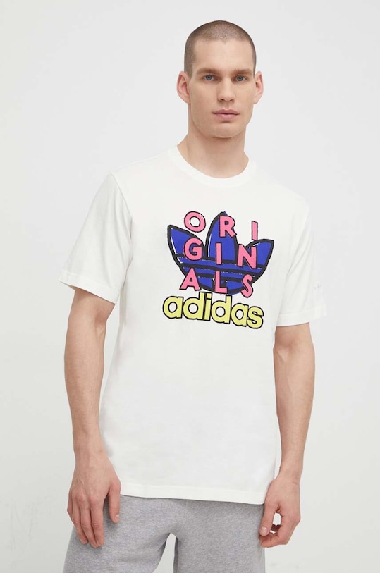 adidas Originals tricou din bumbac print bej IS2911