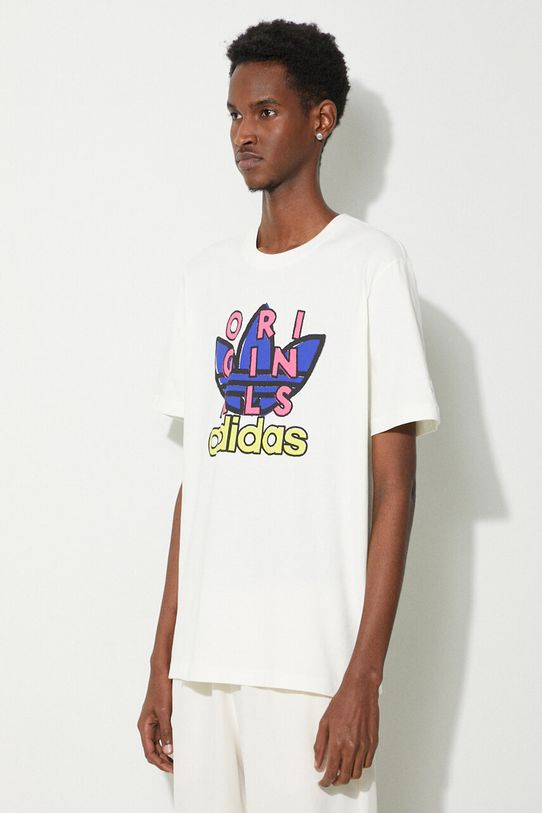 Хлопковая футболка adidas Originals бежевый IS2911
