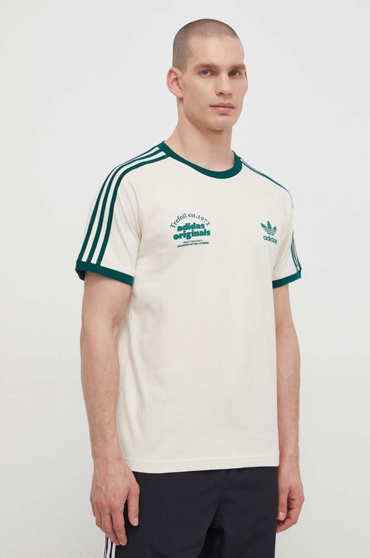 Хлопковая футболка adidas Originals бежевый IU0217