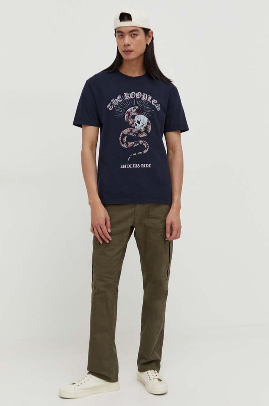 Хлопковая футболка The Kooples HTSC28005K тёмно-синий SS24