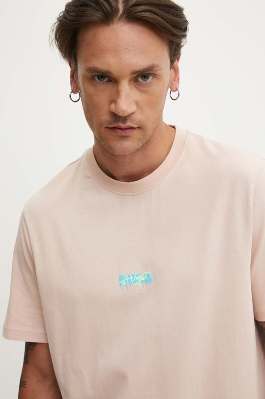 HUGO t-shirt bawełniany różowy 50509966