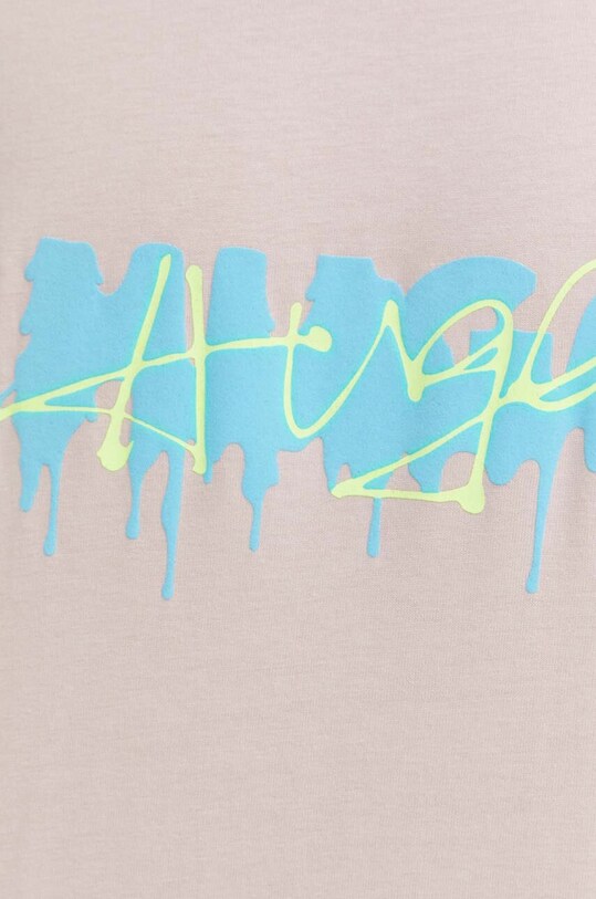 Βαμβακερό μπλουζάκι HUGO 50509968 ροζ