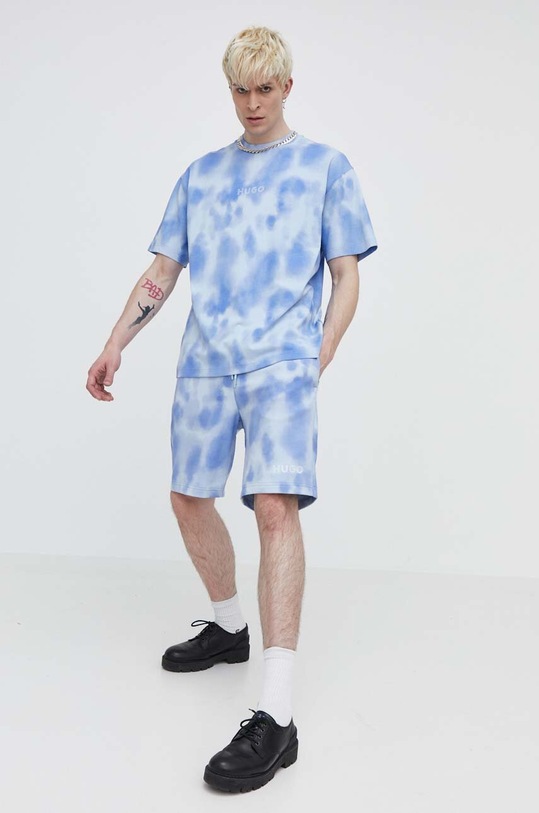HUGO t-shirt bawełniany 50509986 niebieski SS24