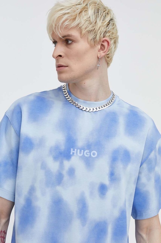 HUGO t-shirt bawełniany niebieski 50509986