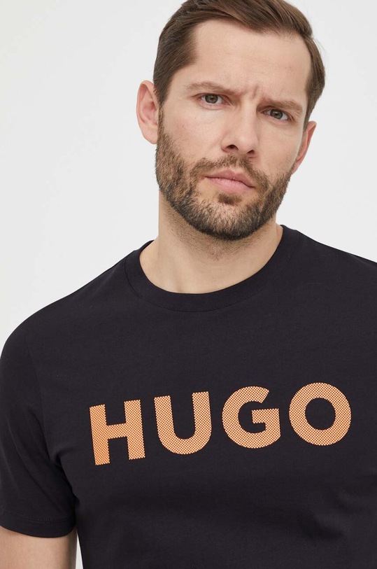 Oblečenie Bavlnené tričko HUGO 50513309 čierna