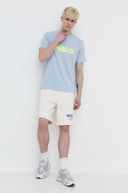 HUGO t-shirt in cotone 50515282 blu SS25