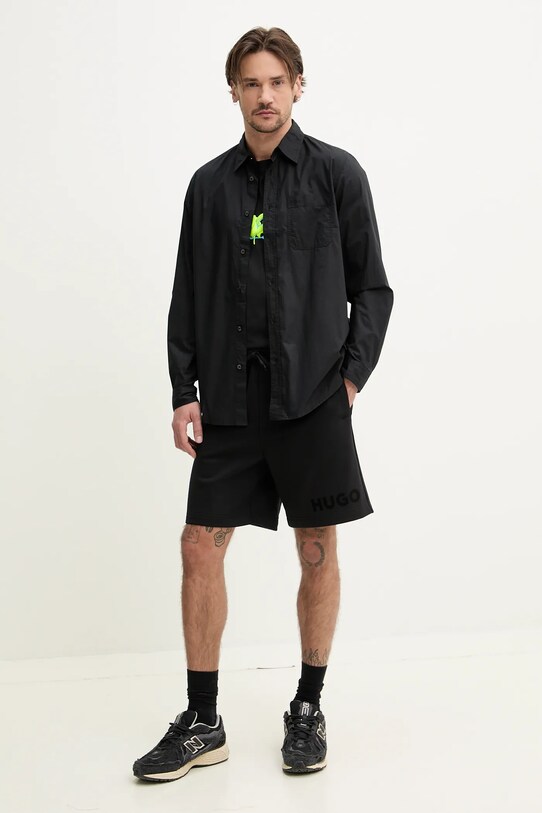 HUGO tricou din bumbac 50515282 negru SS25