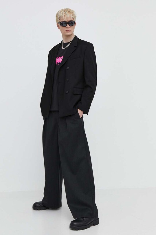 Bavlněné tričko HUGO 50515282 černá SS25