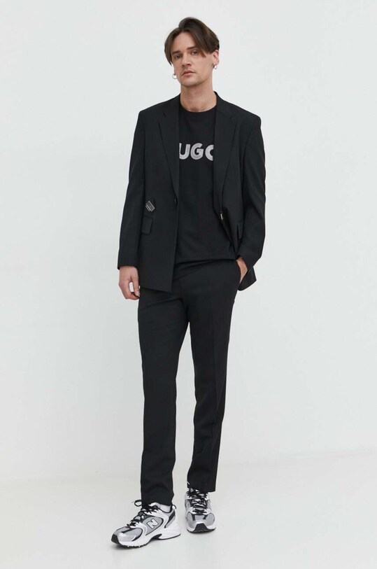 HUGO t-shirt bawełniany 50509958 czarny SS24