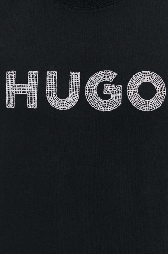 Bavlněné tričko HUGO 50509958 černá