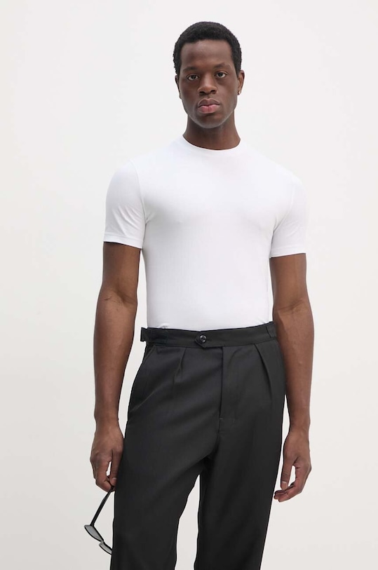 United Colors of Benetton t-shirt z elastanem biały 3M1PU102W