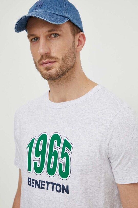 United Colors of Benetton tricou din bumbac gri 3I1XU100A
