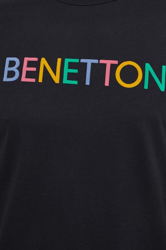 United Colors of Benetton t-shirt bawełniany 3I1XU100A czarny