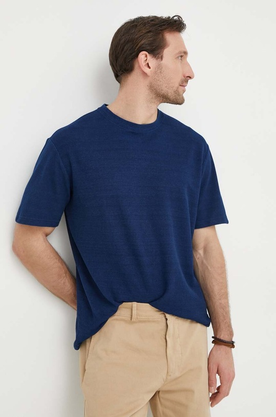 United Colors of Benetton t-shirt bawełniany bawełna granatowy 31RKU1080