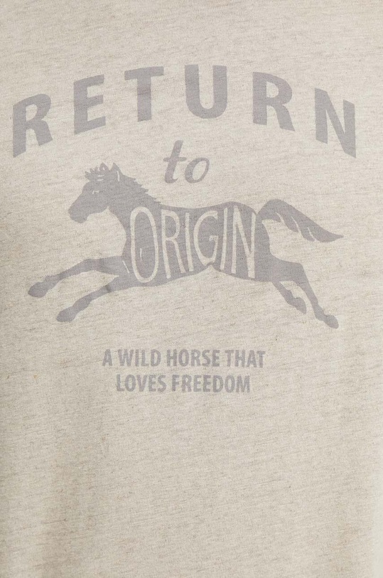 United Colors of Benetton t-shirt lniany 39IVU1082 beżowy