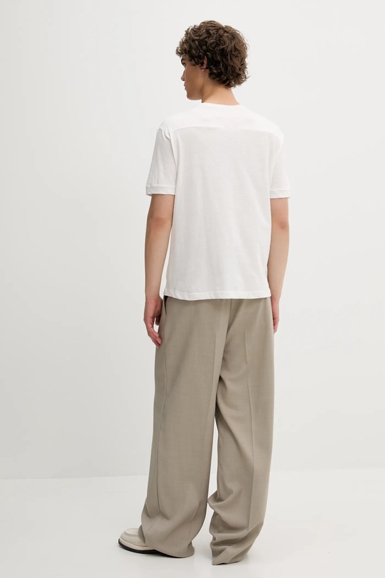 Ρούχα Μπλουζάκι με λινό μείγμα United Colors of Benetton 33CMU101R λευκό