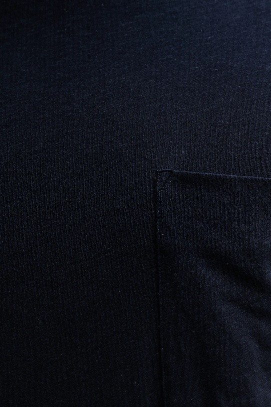 Kratka majica s primesjo lanu United Colors of Benetton 33CMU101R mornarsko modra