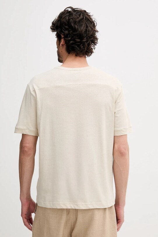 Îmbrăcăminte United Colors of Benetton tricou din amestec de in 33CMU101R bej