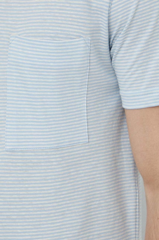 United Colors of Benetton t-shirt z domieszką lnu 31NUU1051 niebieski