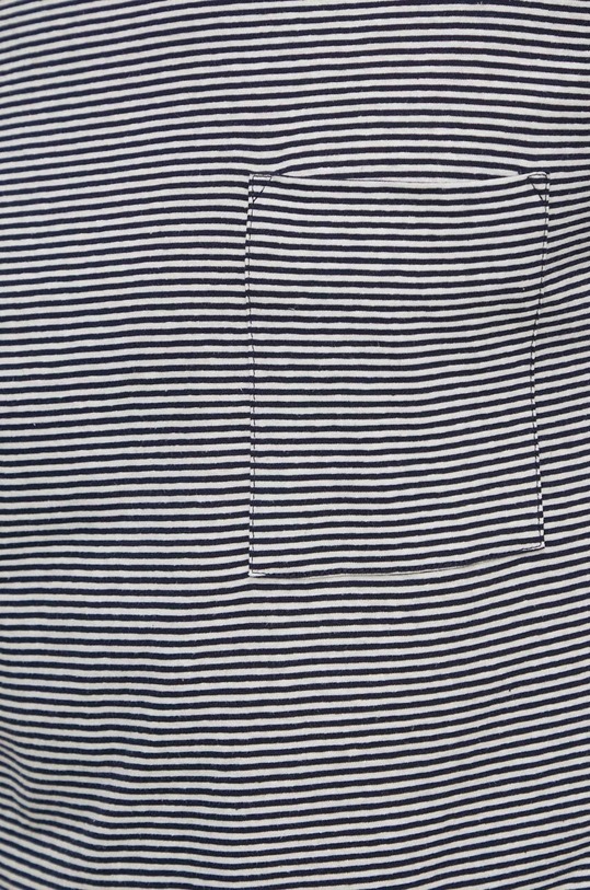 United Colors of Benetton t-shirt z domieszką lnu granatowy 31NUU1051