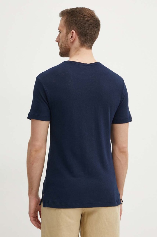 Odzież United Colors of Benetton t-shirt lniany 39IVU104I granatowy