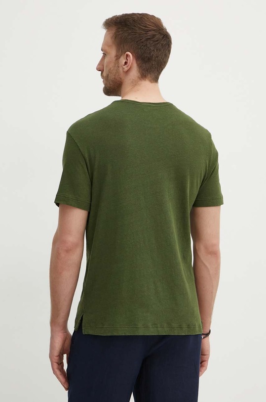 Odzież United Colors of Benetton t-shirt lniany 39IVU104I zielony