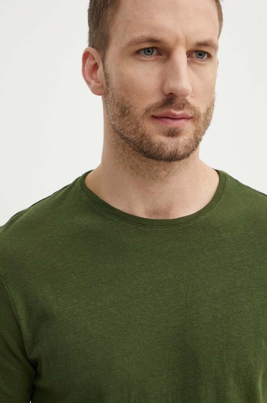 United Colors of Benetton t-shirt lniany zielony 39IVU104I