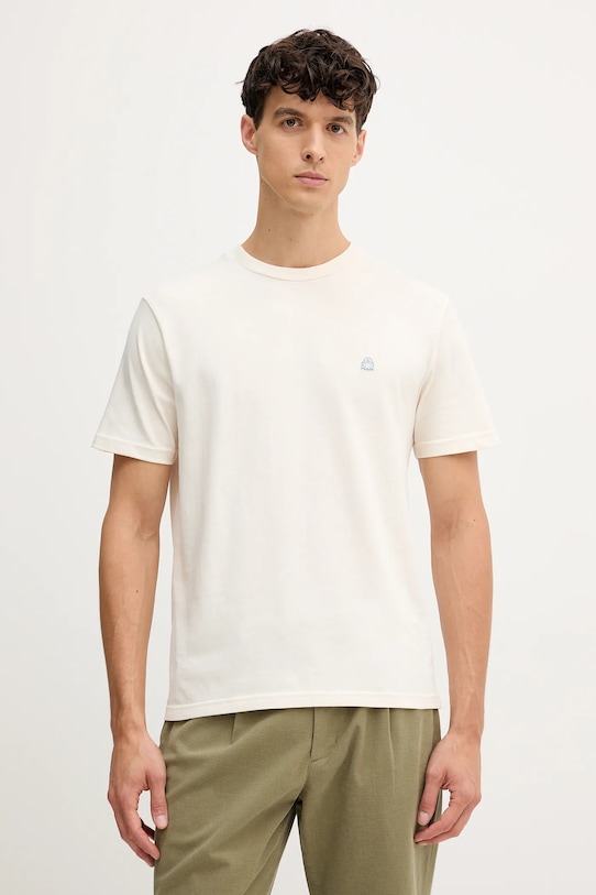 United Colors of Benetton tricou din bumbac uni bej 3MI5J1AF7
