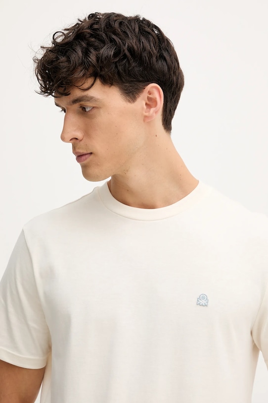 United Colors of Benetton tricou din bumbac bej 3MI5J1AF7