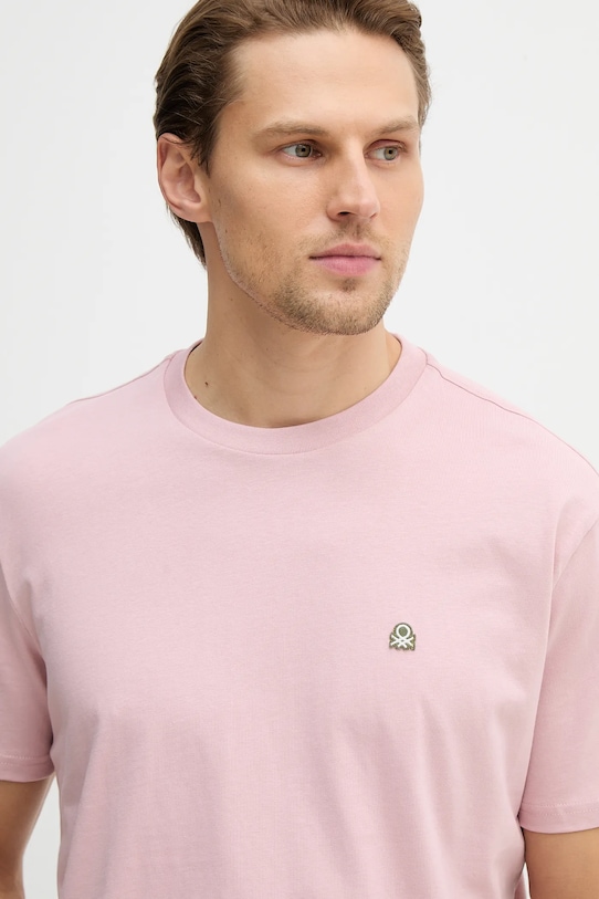 United Colors of Benetton t-shirt bawełniany różowy 3MI5J1AF7