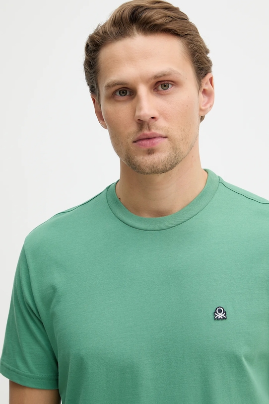United Colors of Benetton t-shirt bawełniany zielony 3MI5J1AF7