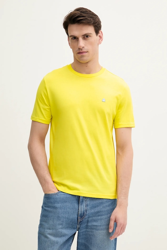 United Colors of Benetton tricou din bumbac uni galben 3MI5J1AF7