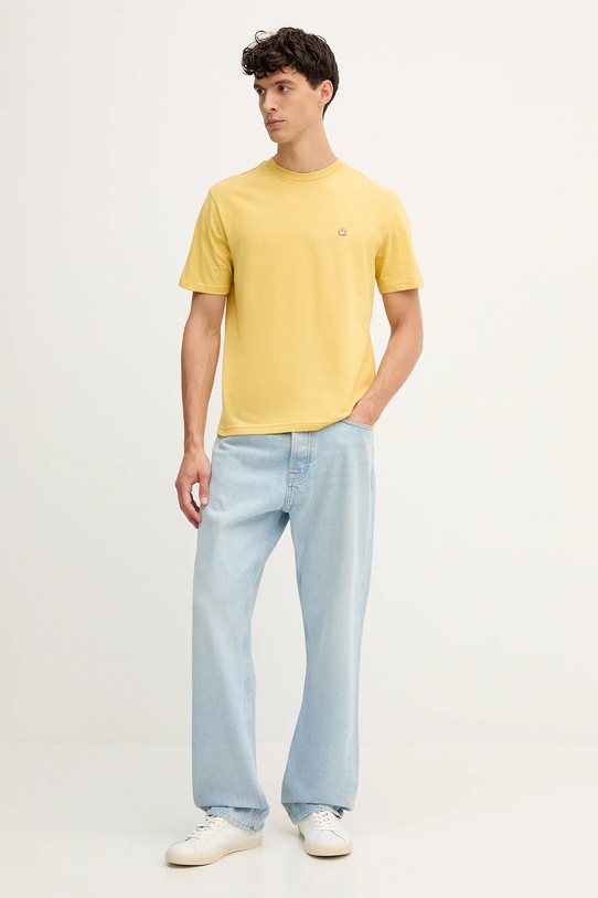 Памучна тениска United Colors of Benetton 3MI5J1AF7 жълт SS25