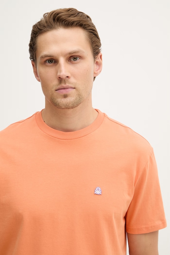 United Colors of Benetton tricou din bumbac portocaliu 3MI5J1AF7