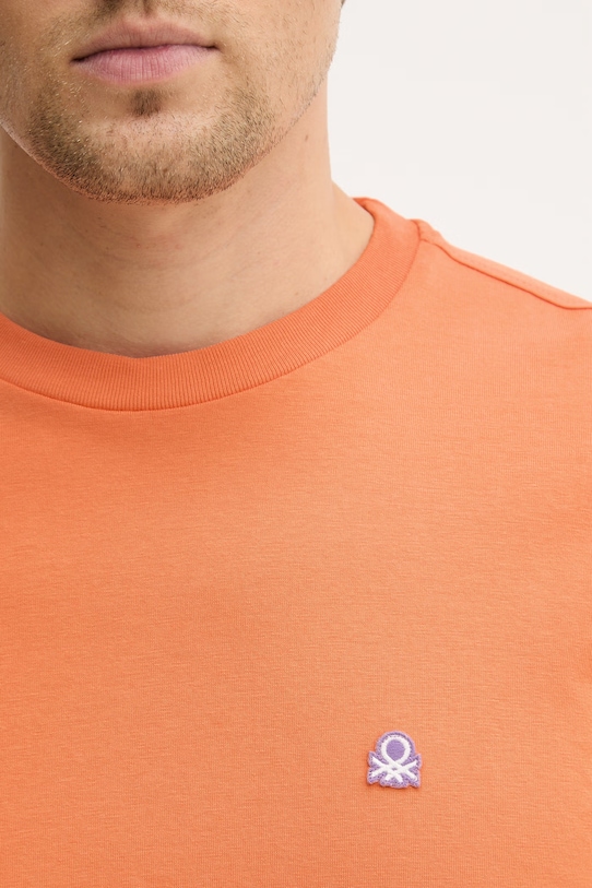 United Colors of Benetton pamut póló 3MI5J1AF7 narancssárga