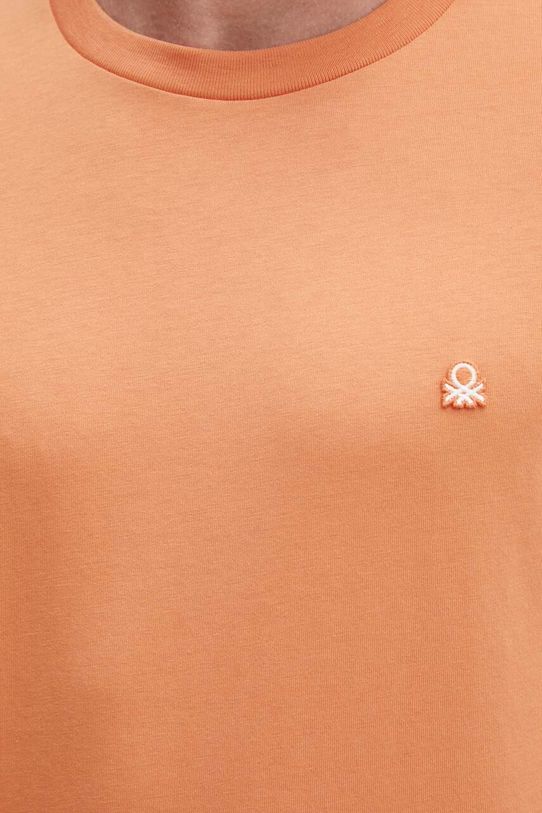 United Colors of Benetton t-shirt bawełniany 3MI5J1AF7 pomarańczowy