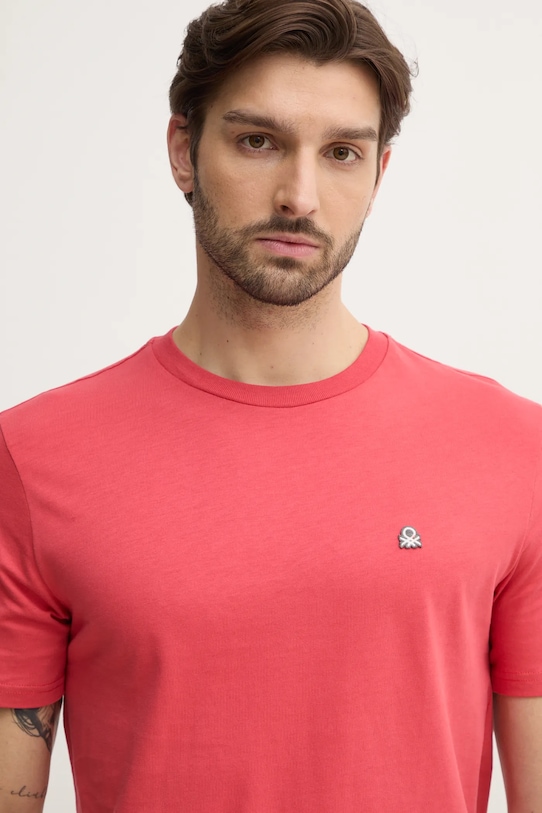United Colors of Benetton t-shirt bawełniany czerwony 3MI5J1AF7