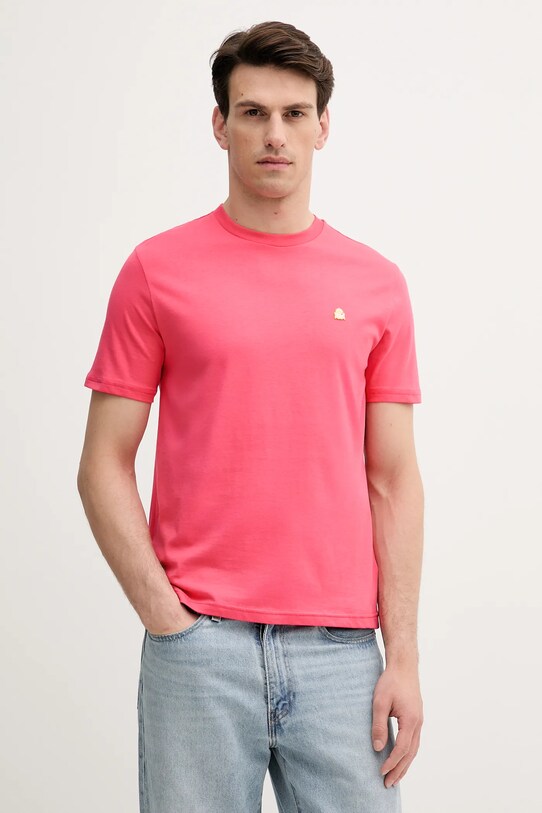 Bavlněné tričko United Colors of Benetton hladký růžová 3MI5J1AF7