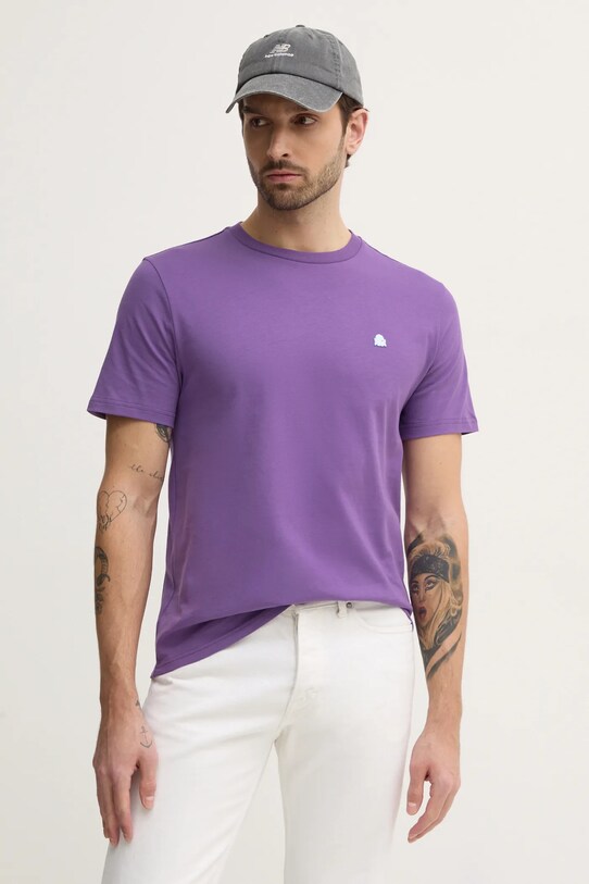 Хлопковая футболка United Colors of Benetton хлопок фиолетовой 3MI5J1AF7