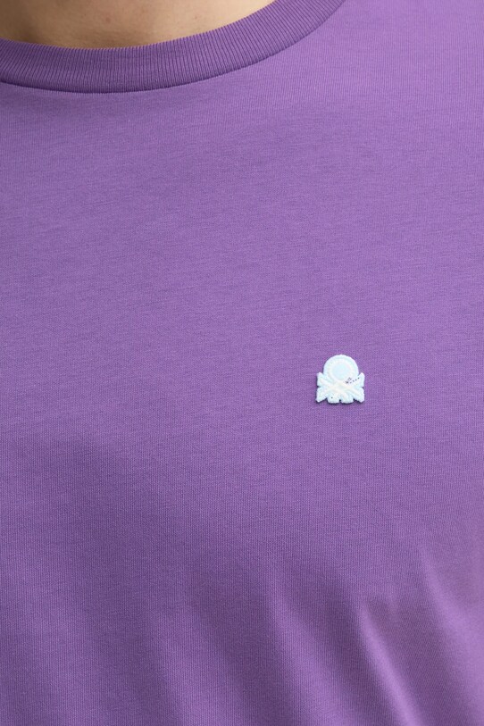 Хлопковая футболка United Colors of Benetton 3MI5J1AF7 фиолетовой