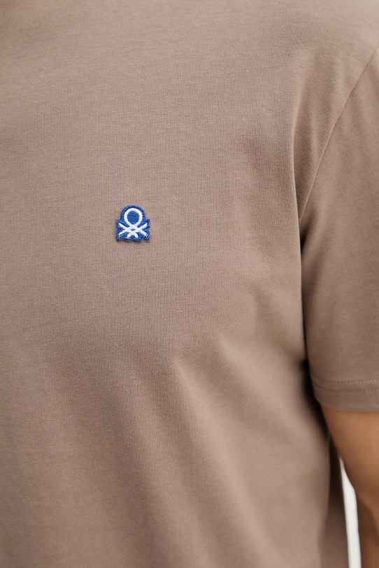 Bombažna kratka majica United Colors of Benetton 3MI5J1AF7 rjava