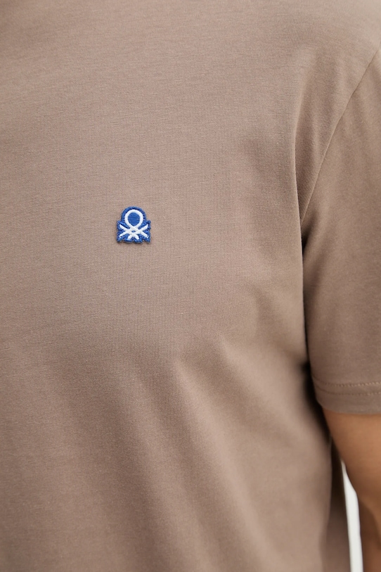 Bombažna kratka majica United Colors of Benetton 3MI5J1AF7 rjava