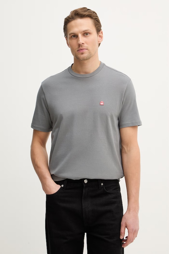 United Colors of Benetton tricou din bumbac gri 3MI5J1AF7