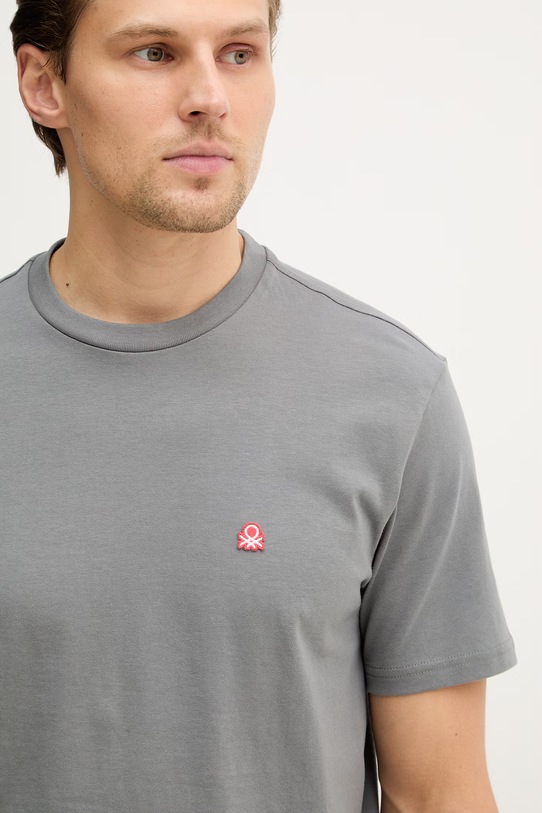 United Colors of Benetton t-shirt bawełniany szary 3MI5J1AF7