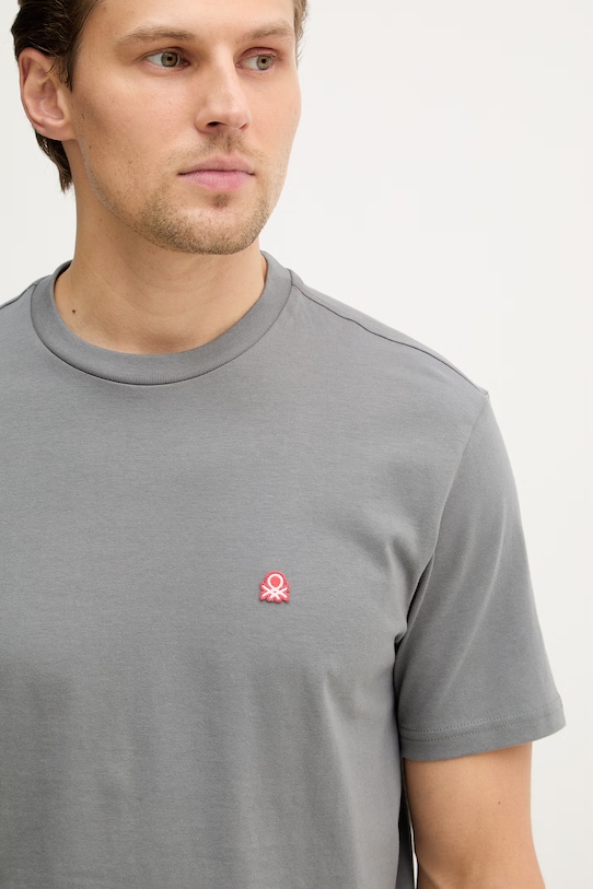 United Colors of Benetton tricou din bumbac gri 3MI5J1AF7