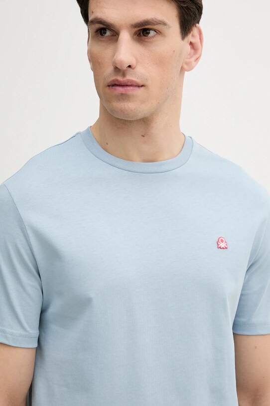 United Colors of Benetton t-shirt bawełniany niebieski 3MI5J1AF7