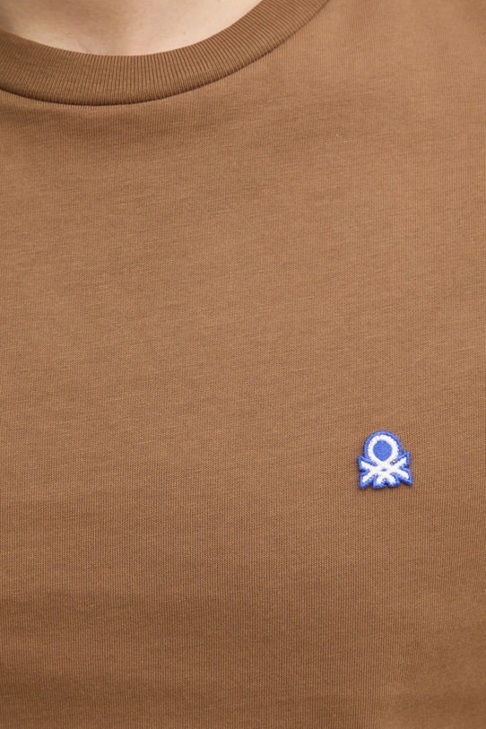 United Colors of Benetton t-shirt bawełniany 3MI5J1AF7 brązowy