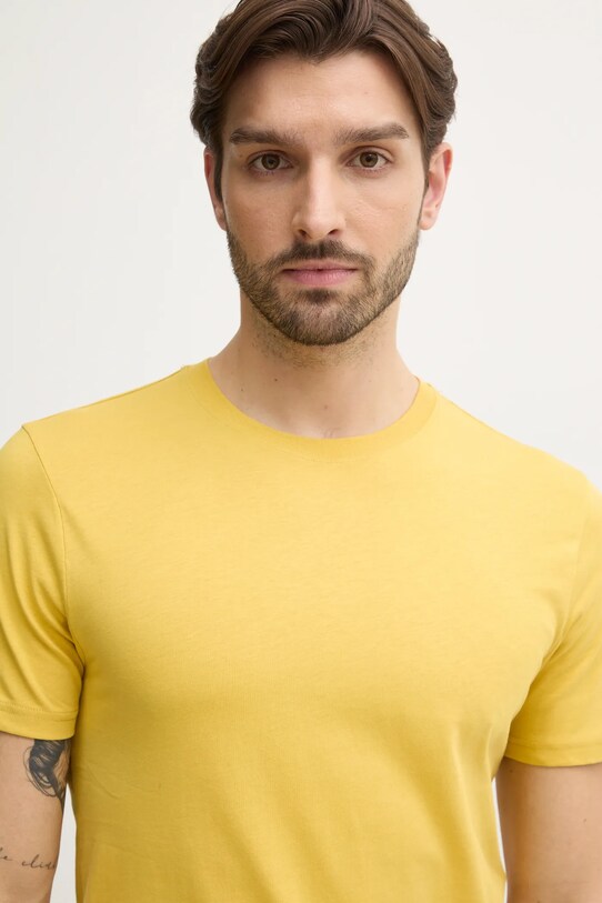 United Colors of Benetton tricou din bumbac galben 3U53J1F15
