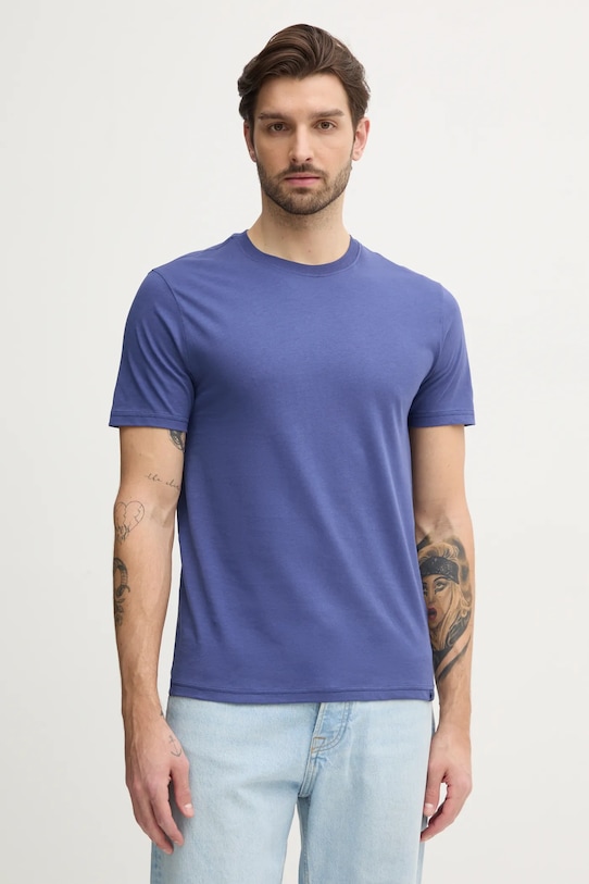 Bavlněné tričko United Colors of Benetton hladký námořnická modř 3U53J1F15