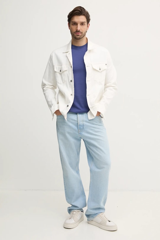 Bavlněné tričko United Colors of Benetton 3U53J1F15 námořnická modř AW25